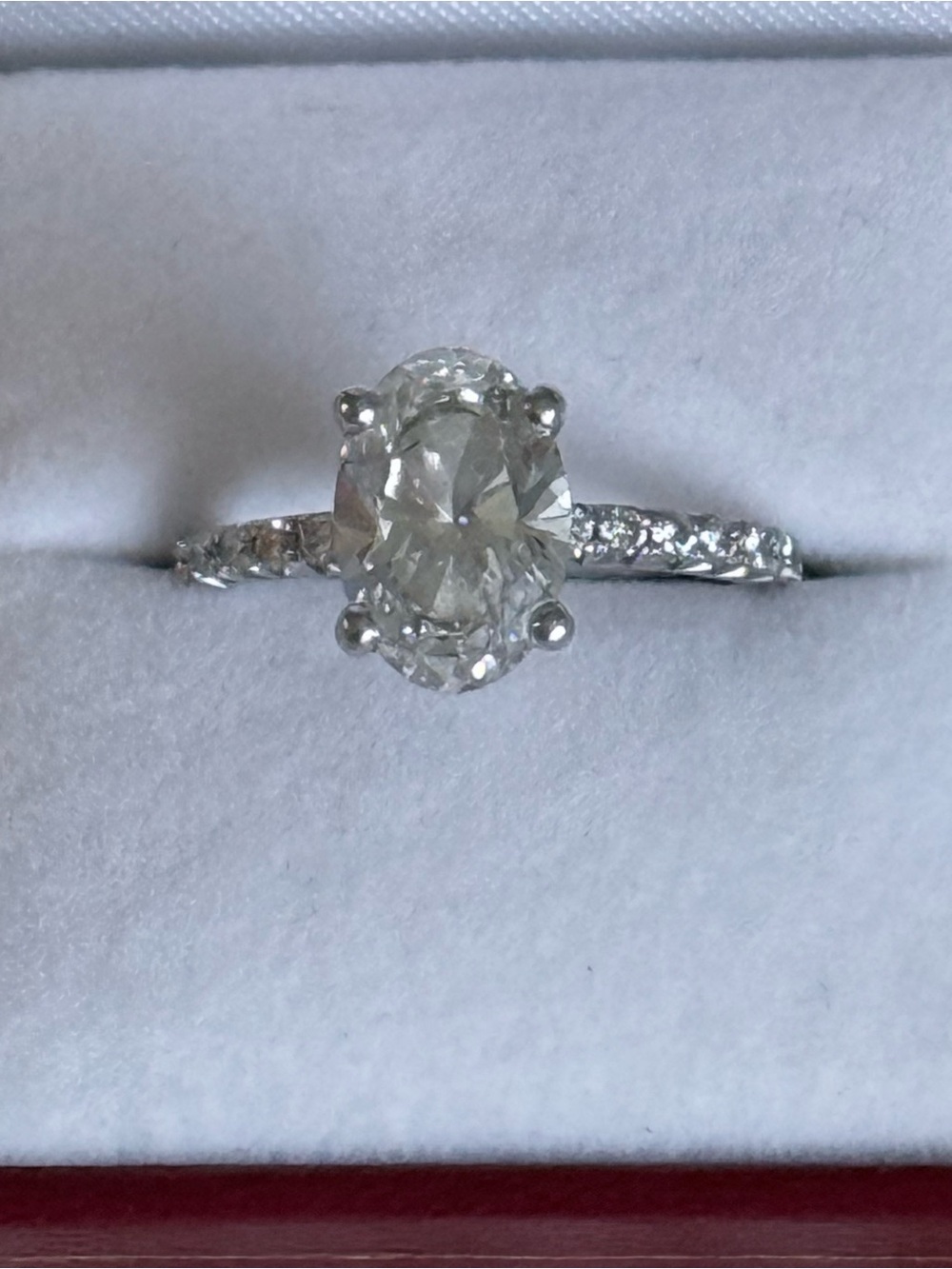 2.94ct. Oval shaped diamond engagement  ring. 14KT white gold. Purchased 10/2025